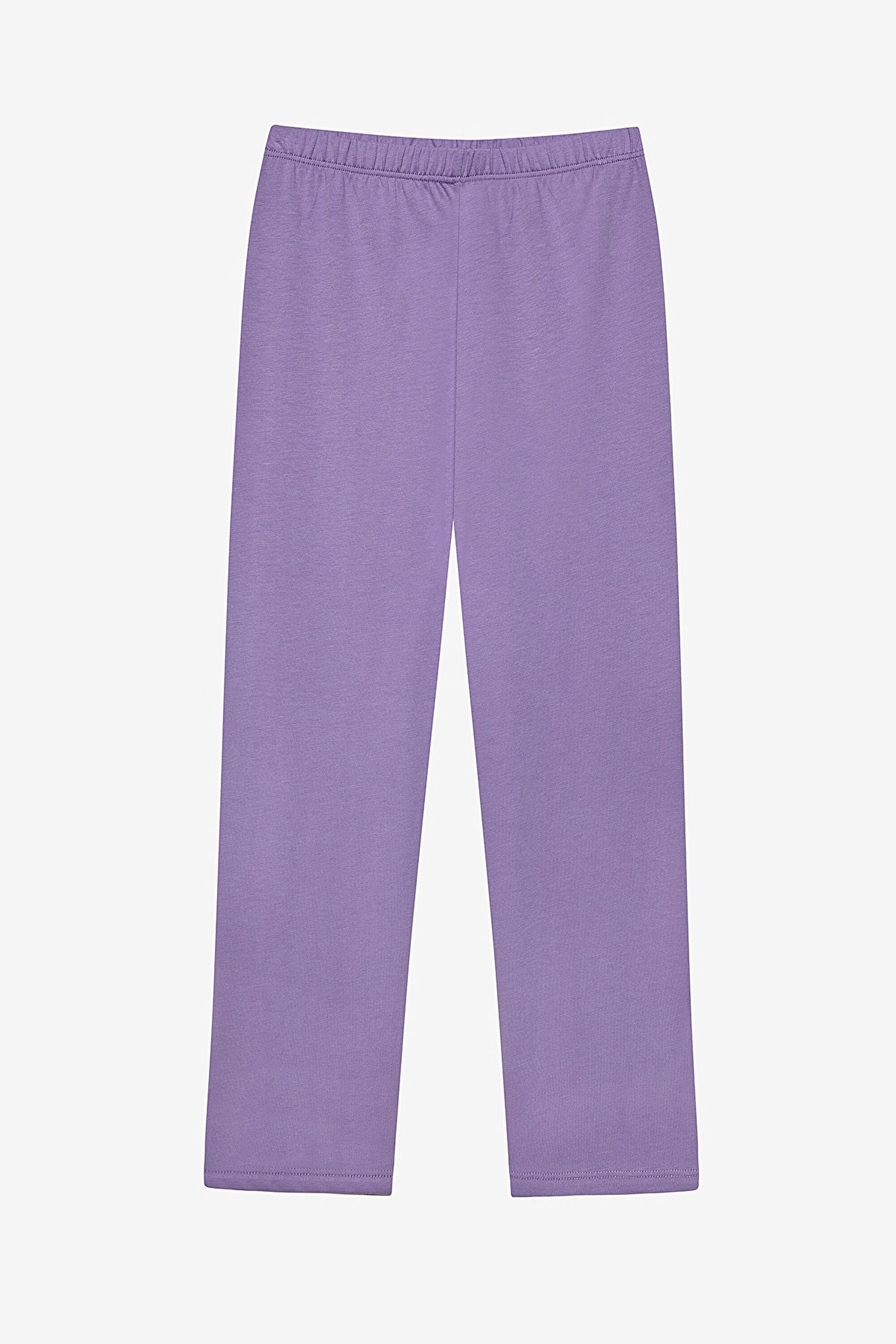 Girl Cat Shirt Lilac Pajama Set