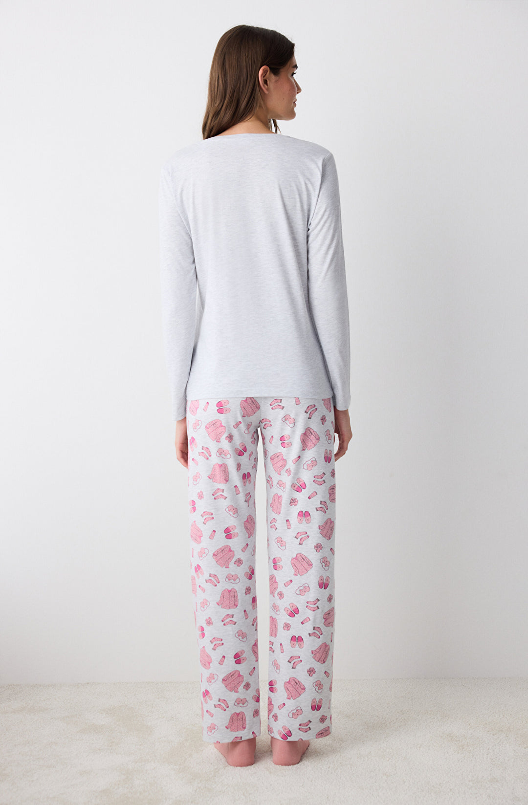 Sleep Time Light Grey Trouser Pajama Set