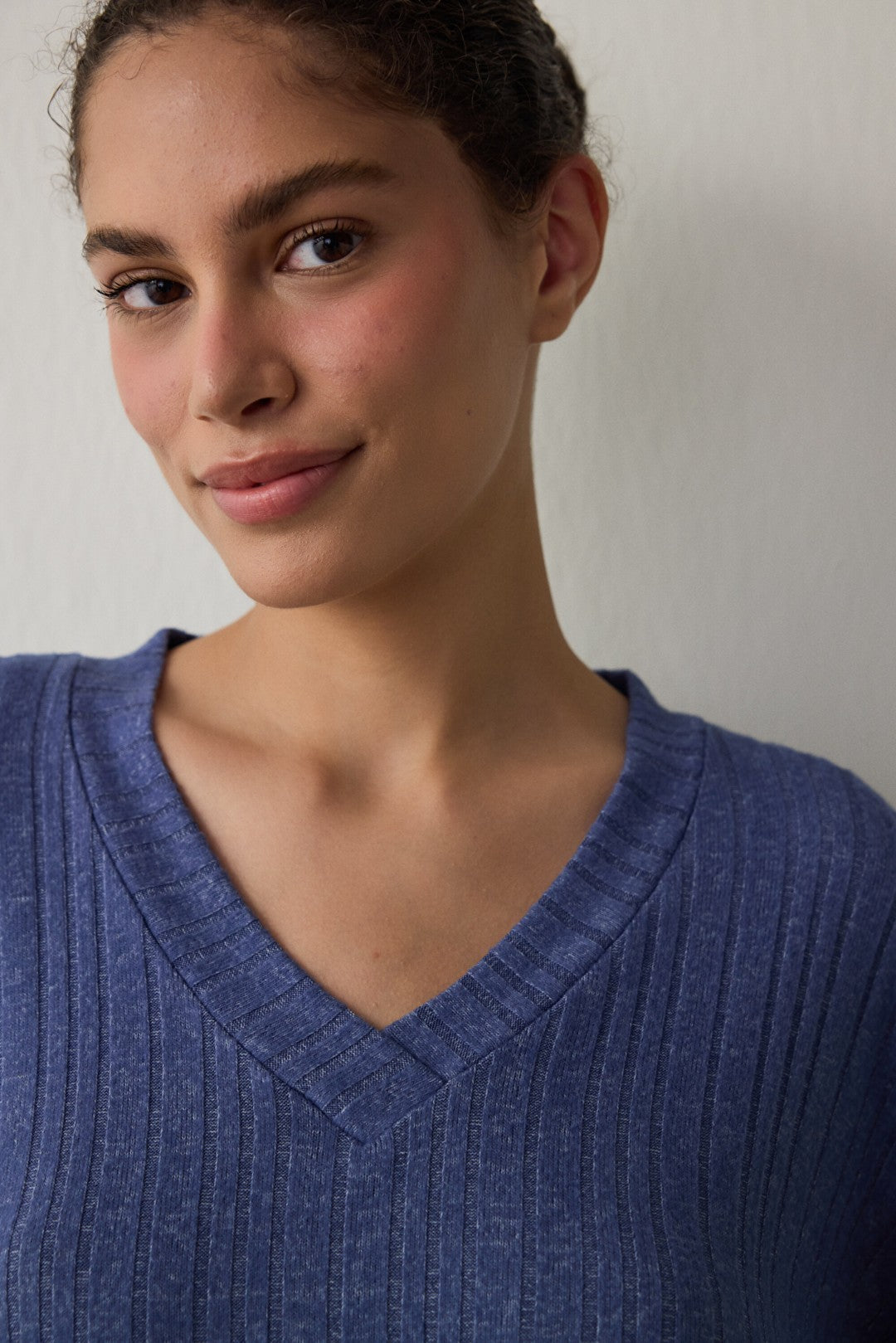 Navy Cozy V-Neck Long Sleeve Pajama Set