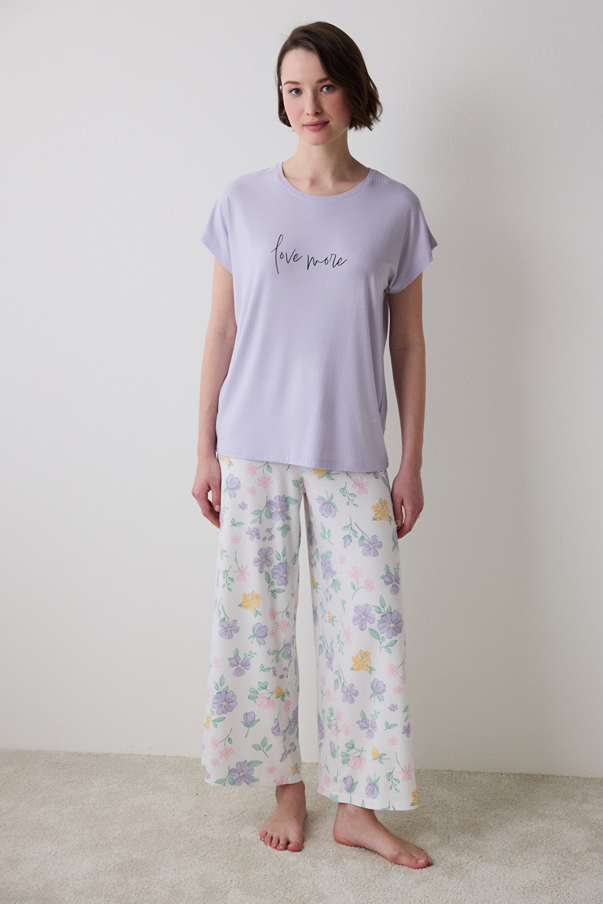 Love More Printed Pant Multi Colour PJ Bottom