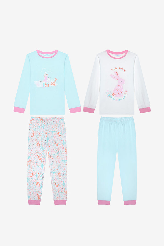 Cotton Girls Picnic 2-Piece Multicolored Pajama Set Hover Image