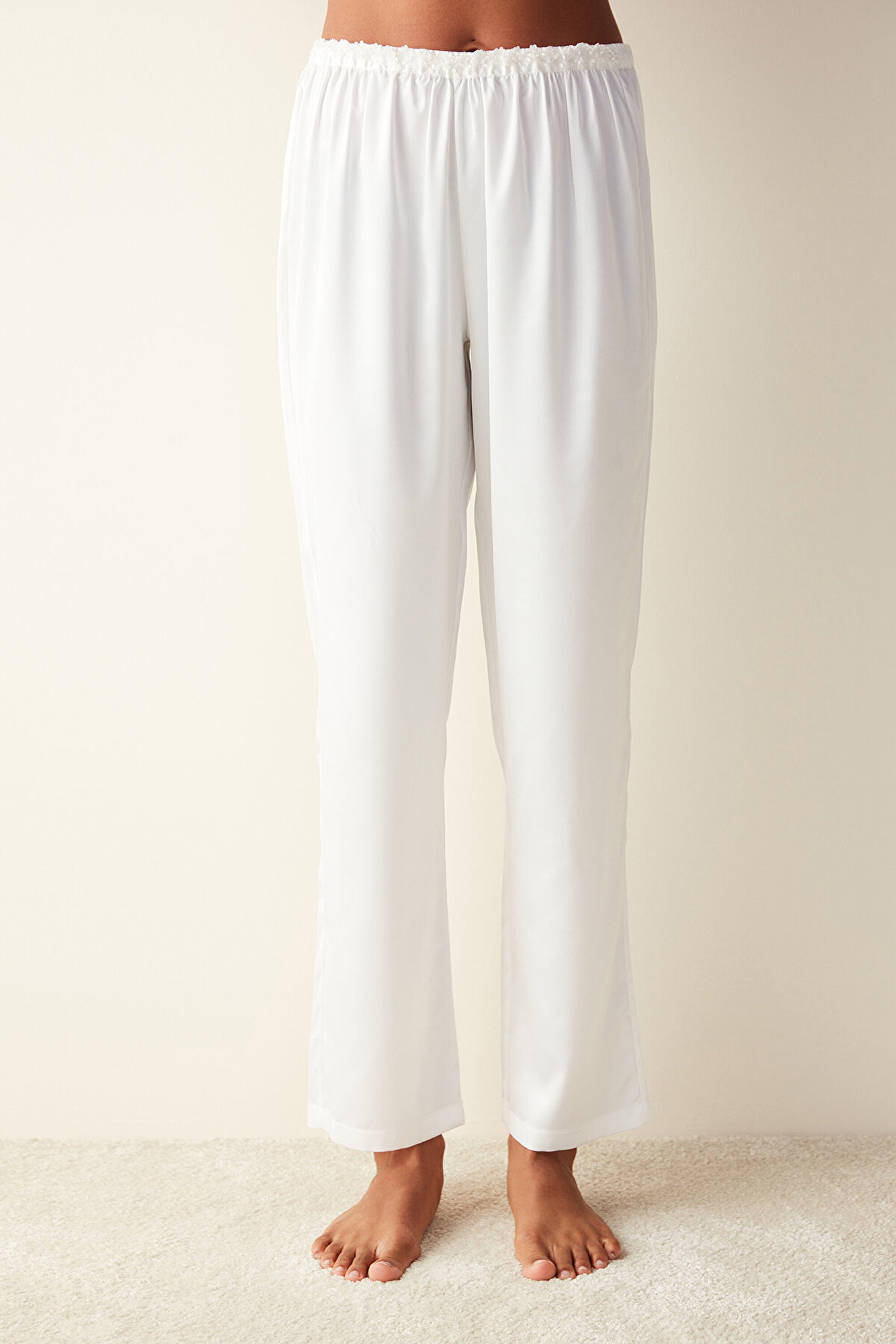 Bridal Satin White Pant PJ Bottom