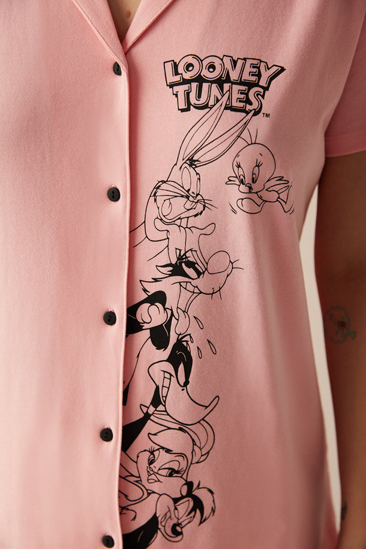 Looney Tunes Pink Shirt Pants Pj Set