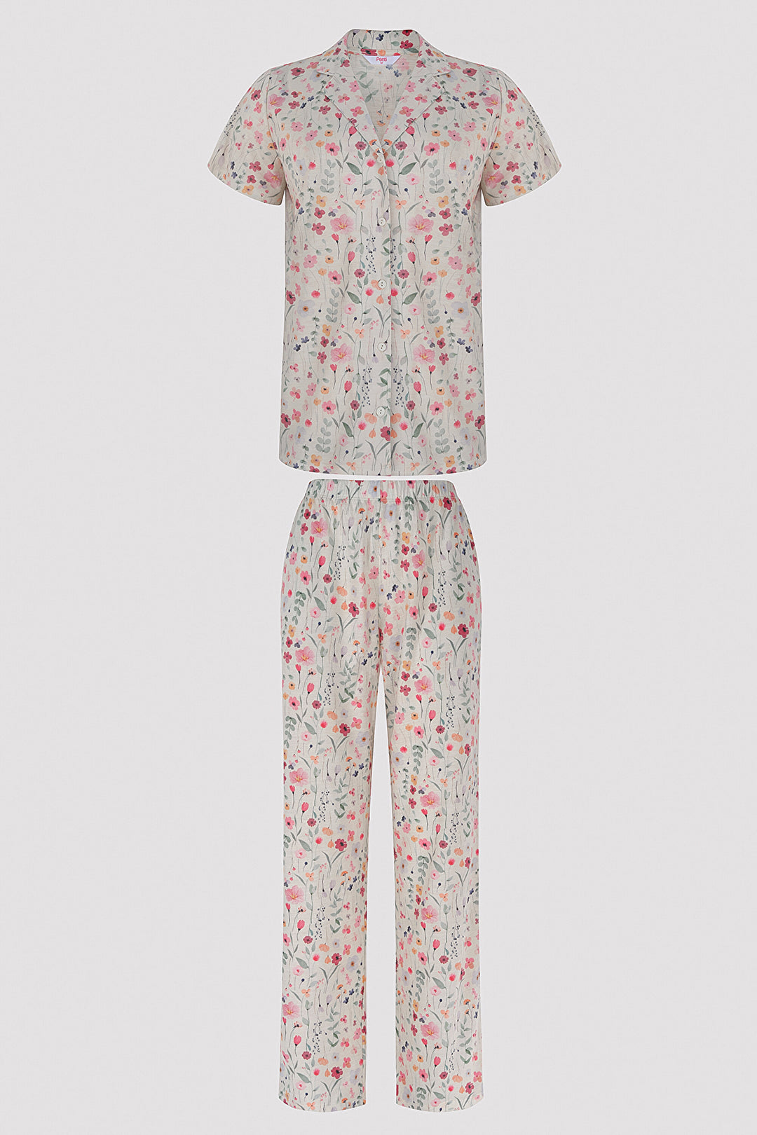 Spring Flowers Shirt Pant PJ Set