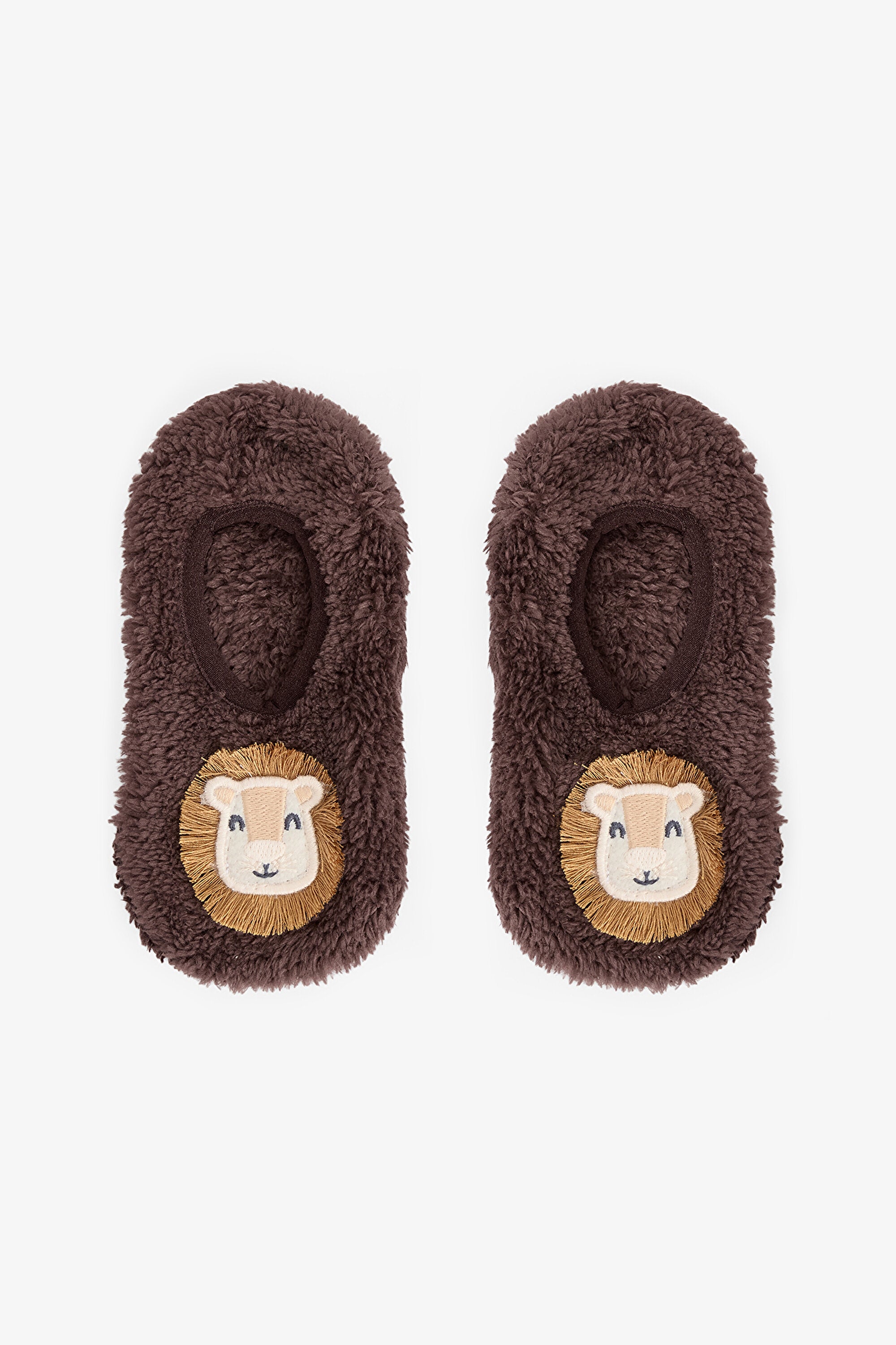 Brown Boys Lion Non-Slip House Slippers