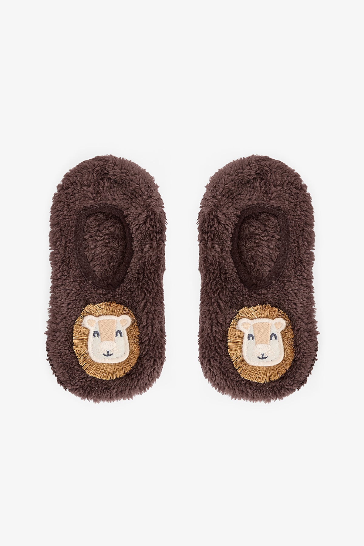 Brown Boys Lion Non-Slip House Slippers