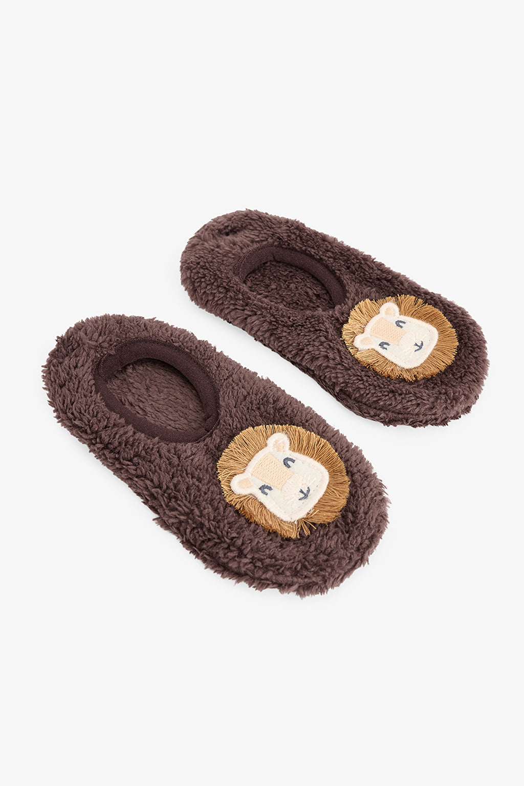 Brown Boys Lion Non-Slip House Slippers