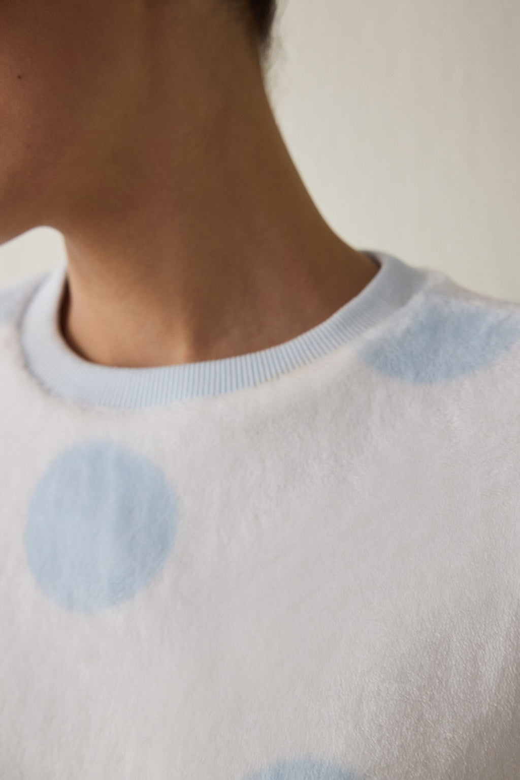 Gardenia Magic Polka Dot Crew Neck Pajama Top