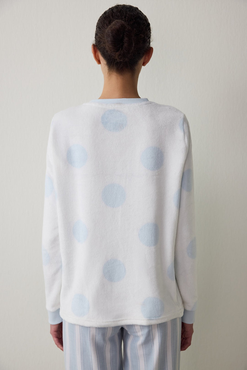 Gardenia Magic Polka Dot Crew Neck Pajama Top