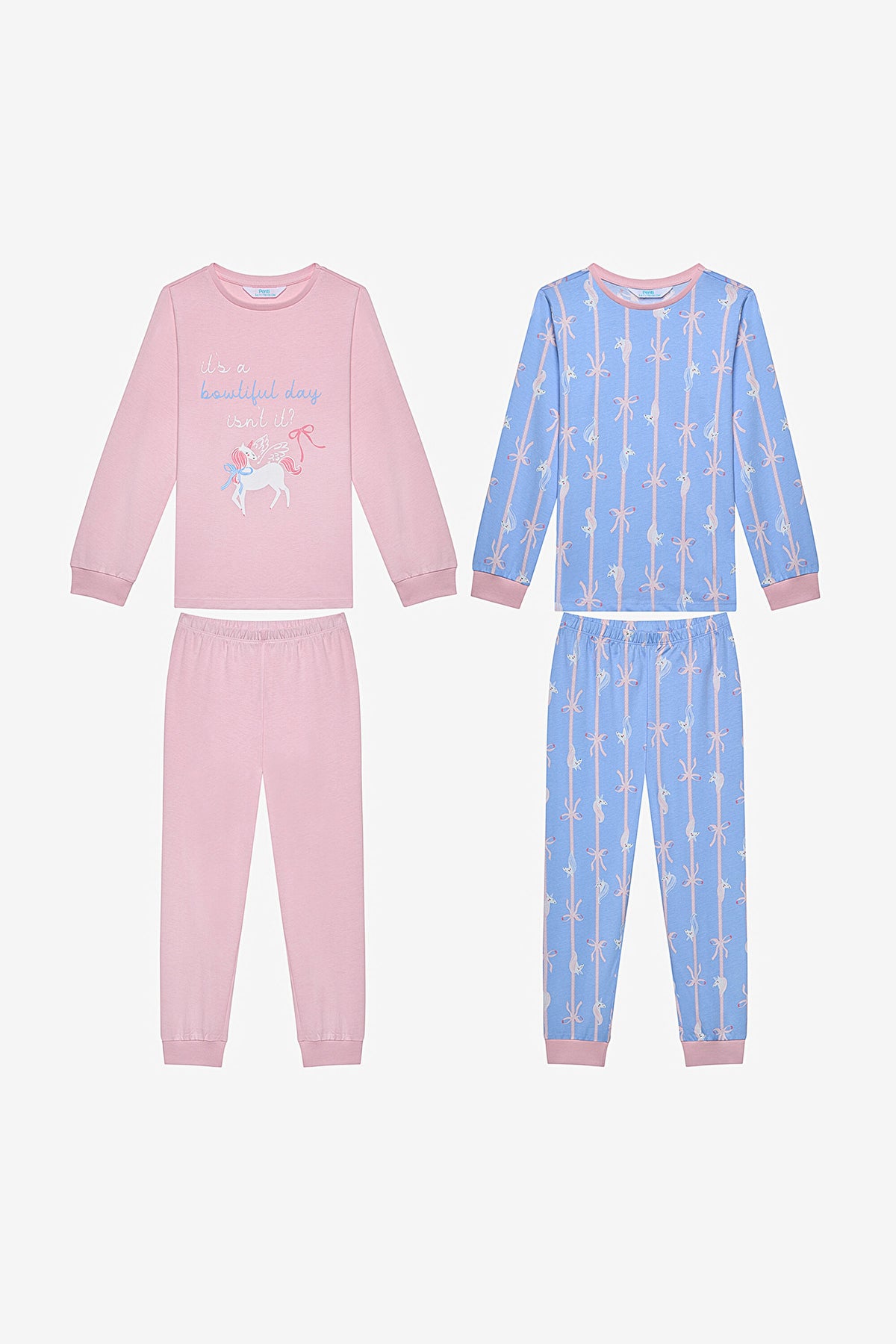 Girl Bowtiful 2-Piece Multicolored Pajama Set