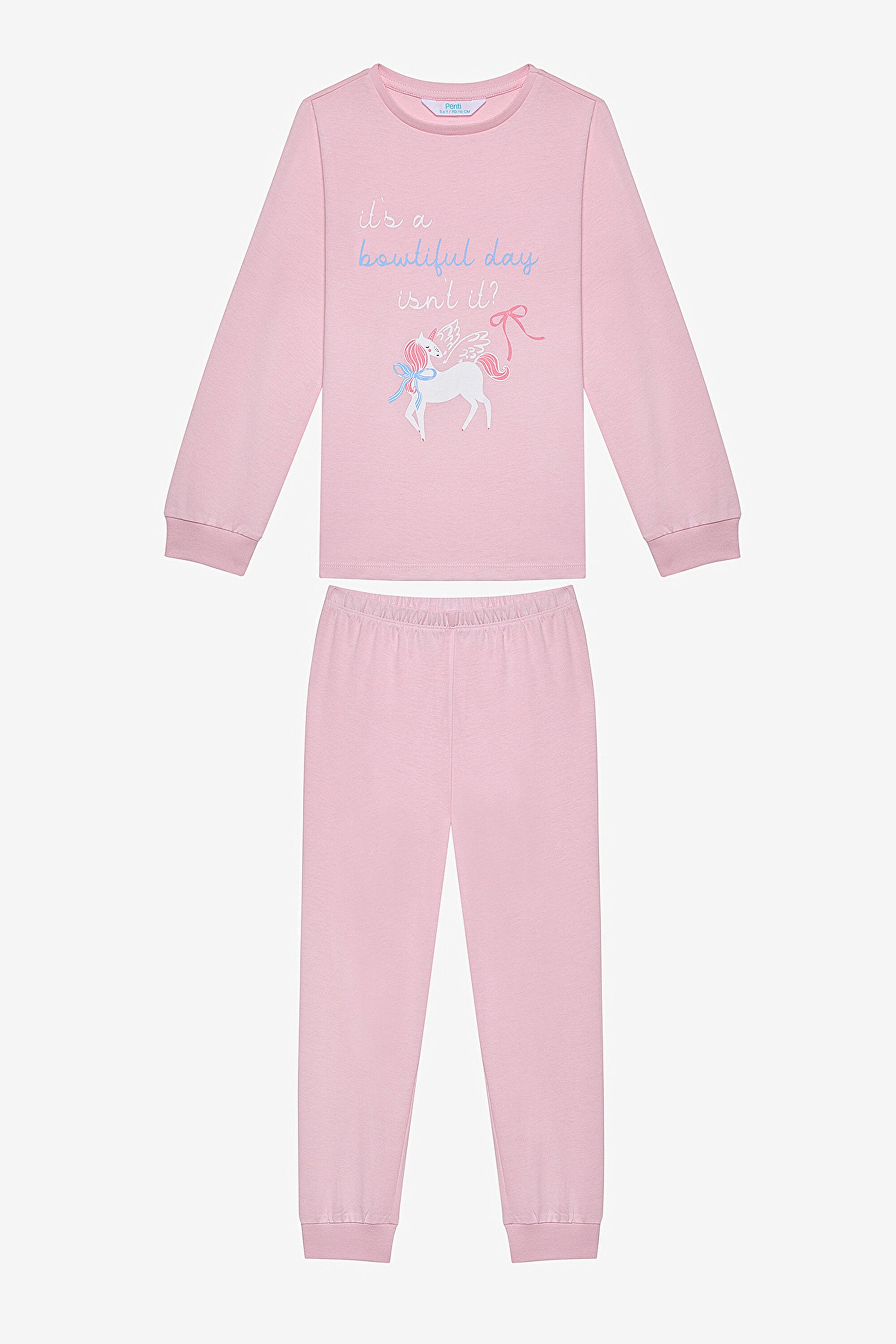 Girl Bowtiful 2-Piece Multicolored Pajama Set