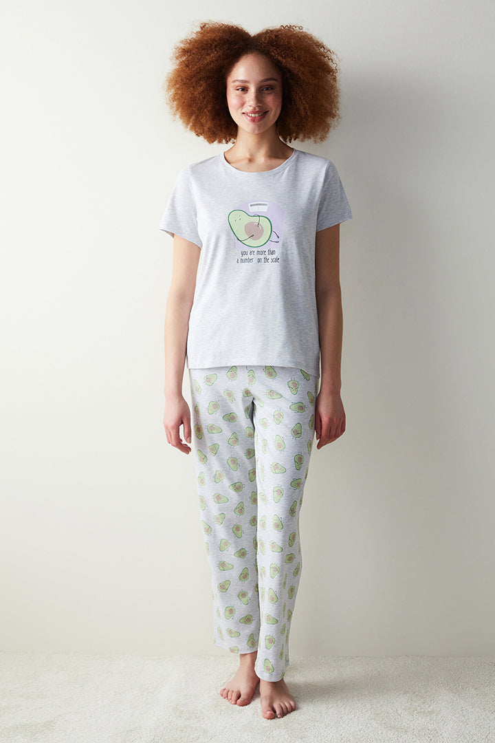 Avocado Gray Pants Pajama Set