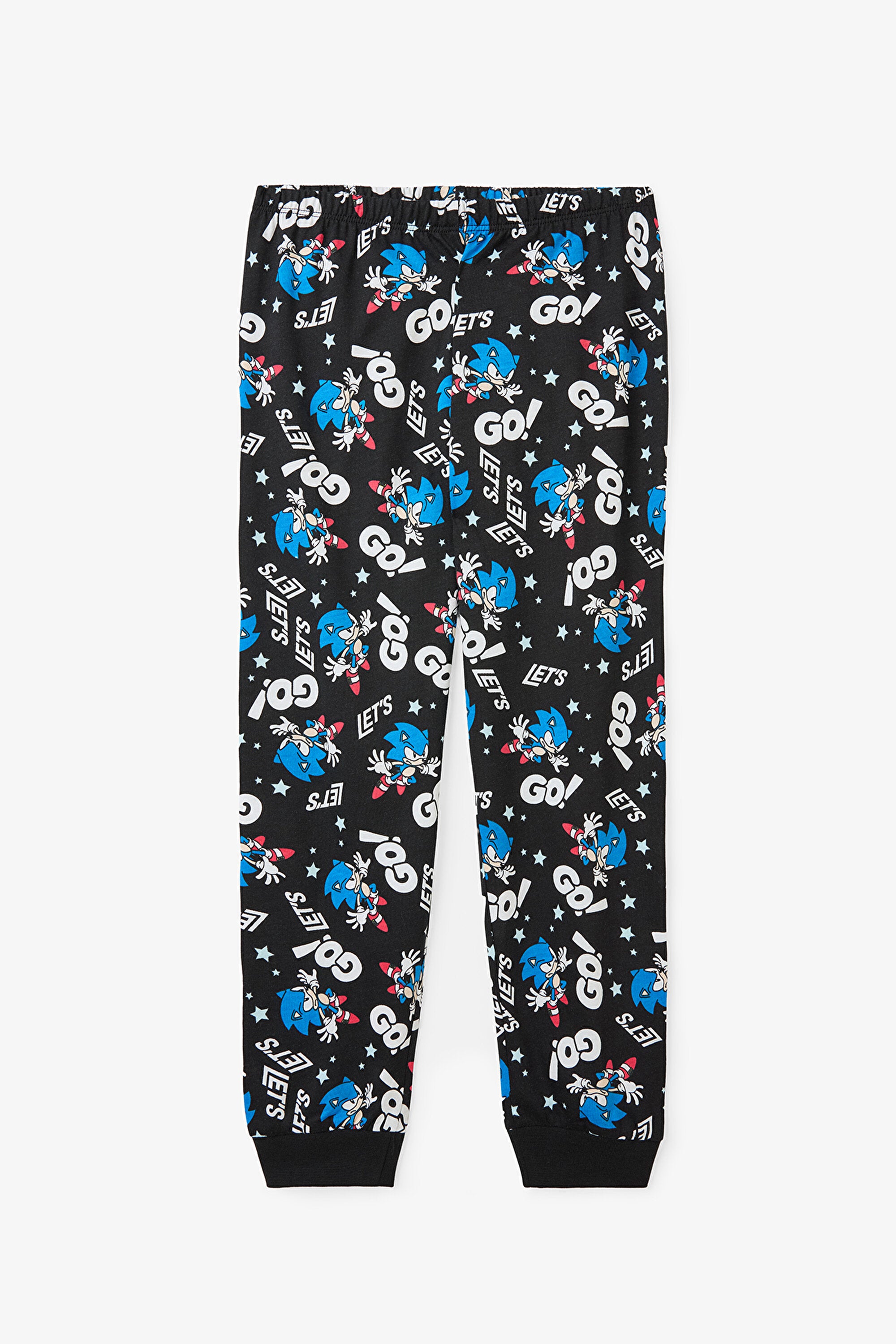 Black Boys Sonic Long Sleeve Cotton Pajama Set