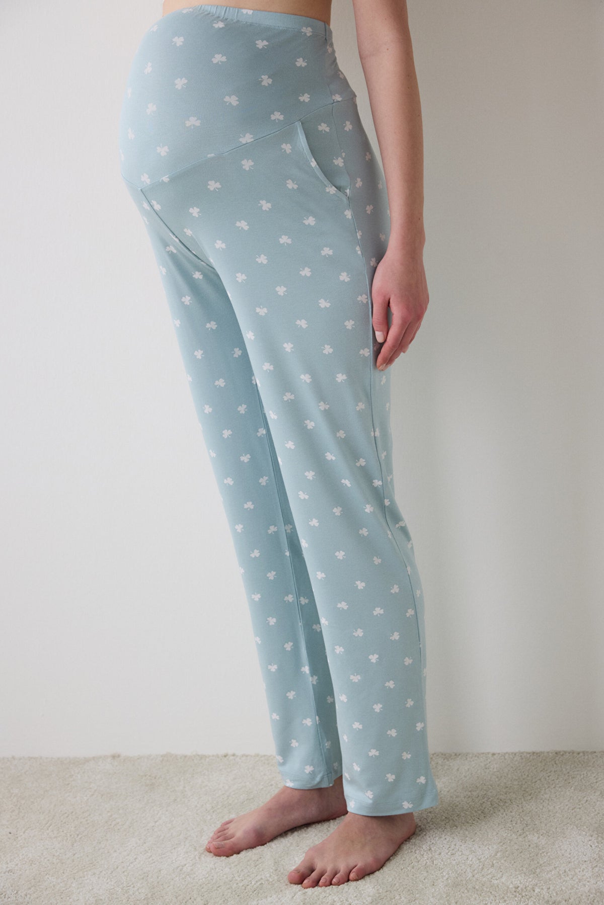 Mama Printed Mint Pants Pajama Bottoms