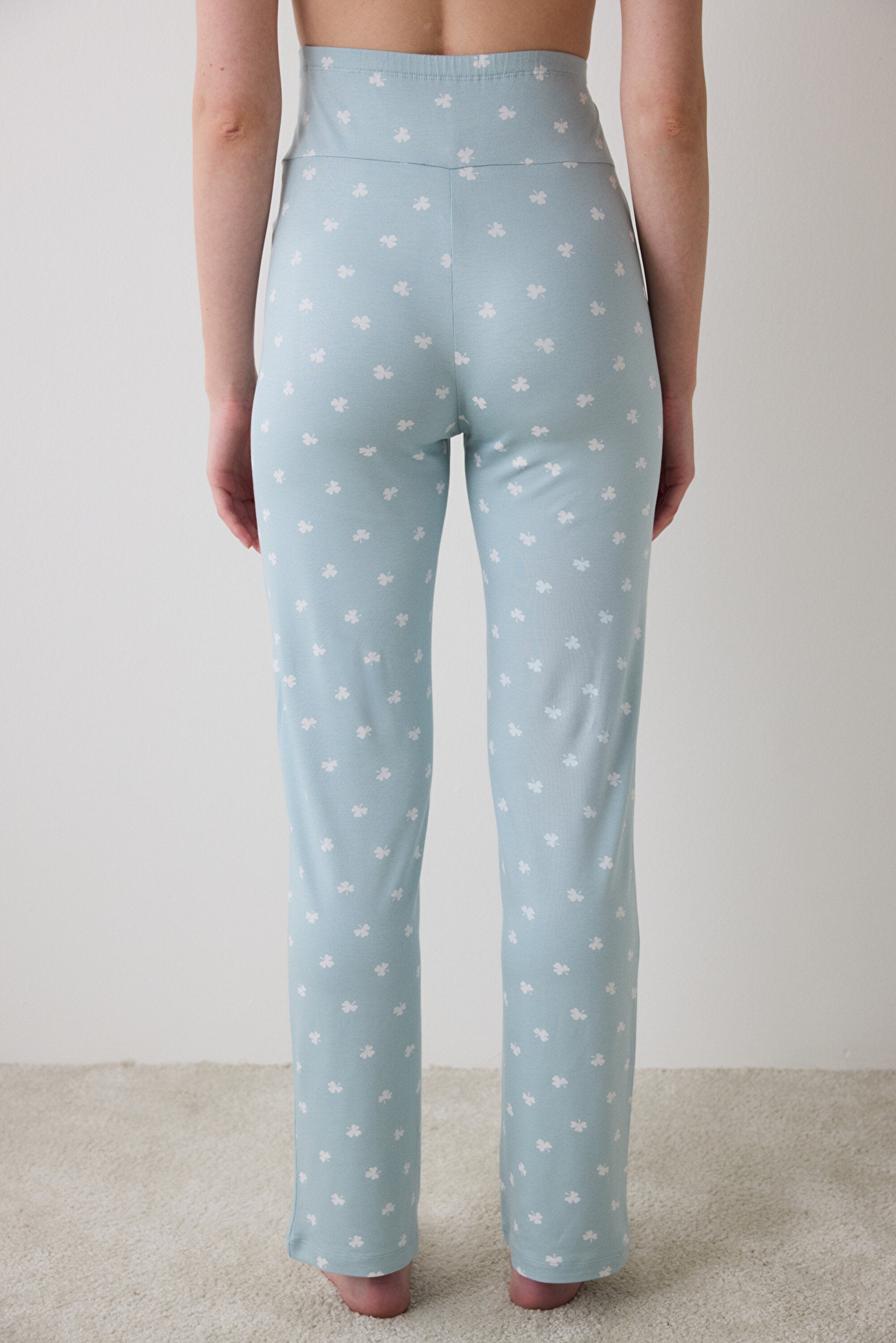 Mama Printed Mint Pants Pajama Bottoms