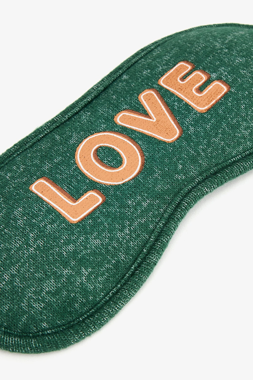 Dark Green Sleep Mask with "With Love" Slogan Print