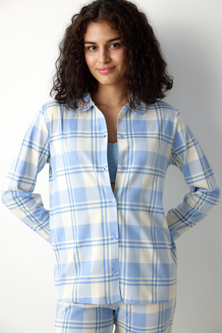 Happy Checked Long Sleeve Shirt & Pant Set