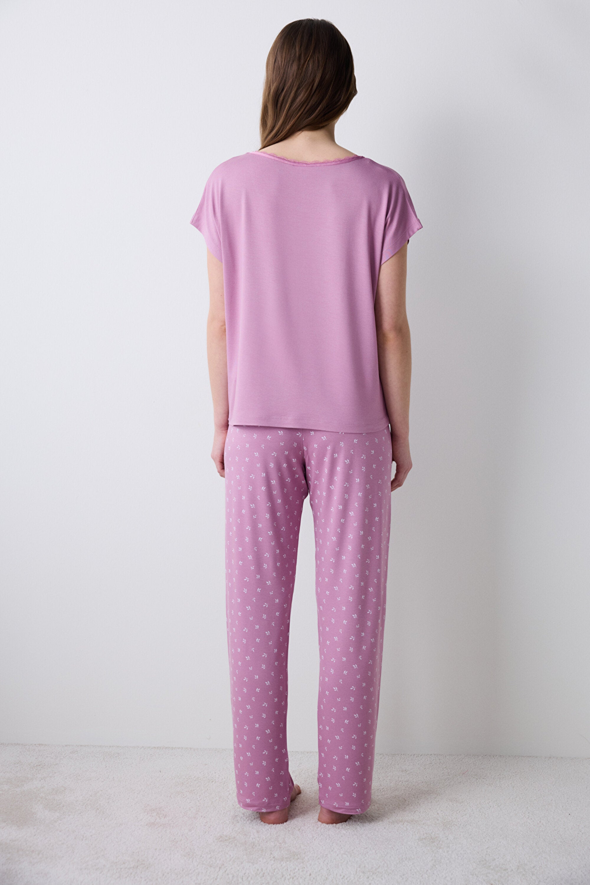 Alia Soft Pants Lilac Pajama Set