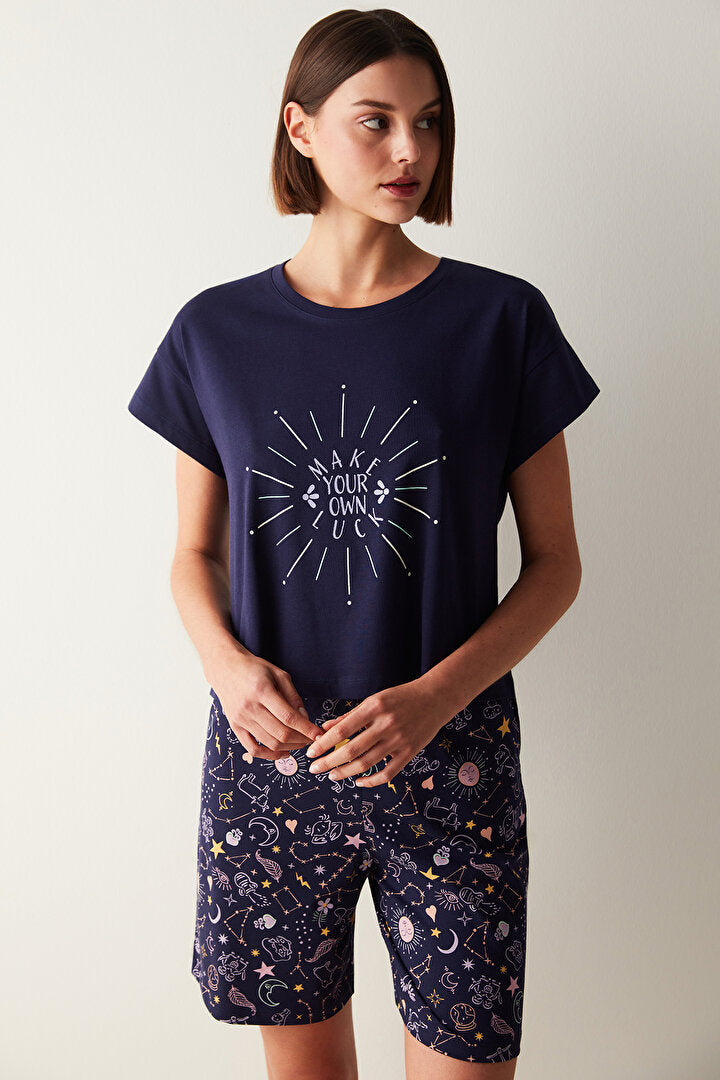 Zodiac Navy Tshirt PJ Top