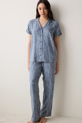 Freya Shirt Pants Gray Pajama Set