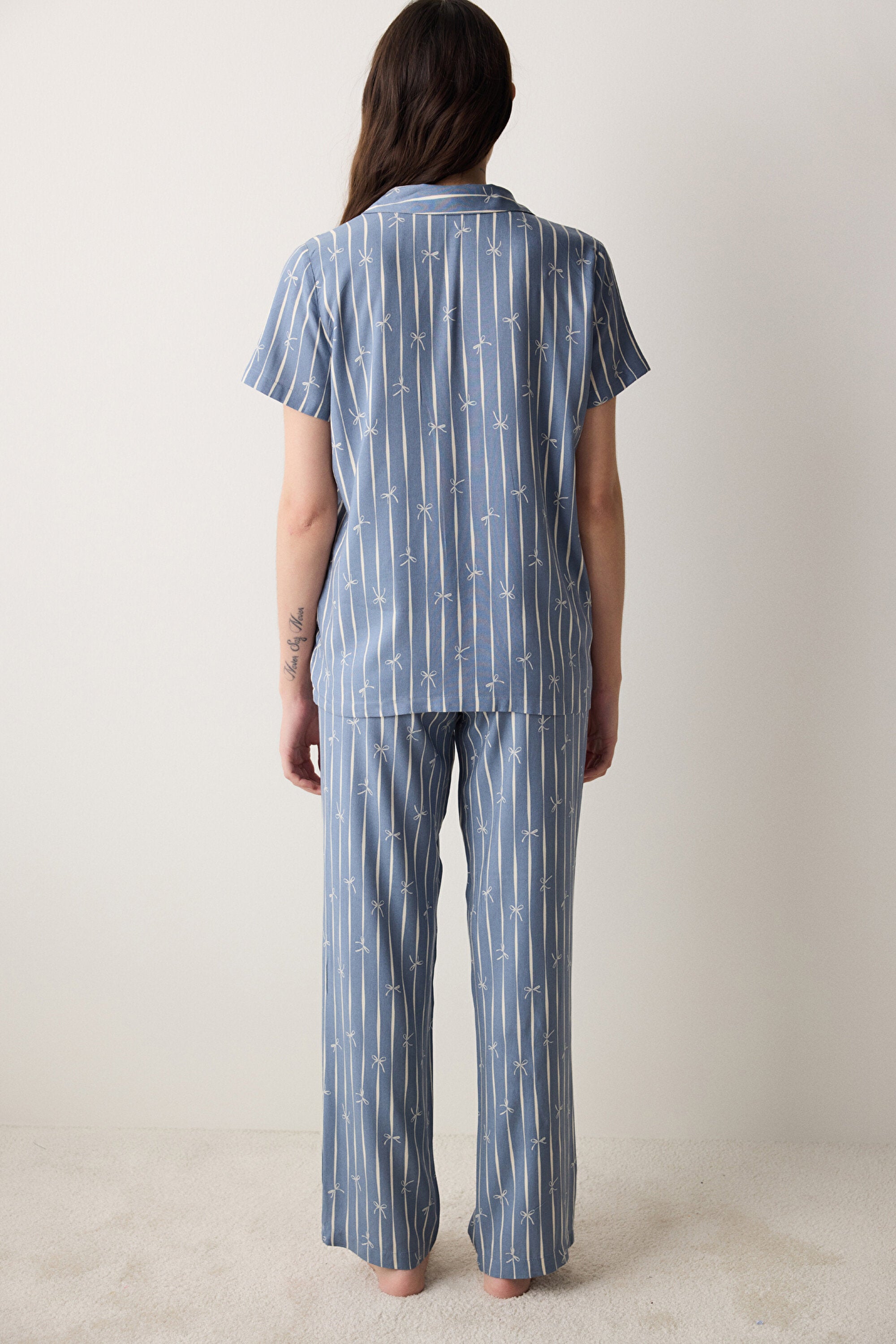 Freya Shirt Pants Gray Pajama Set