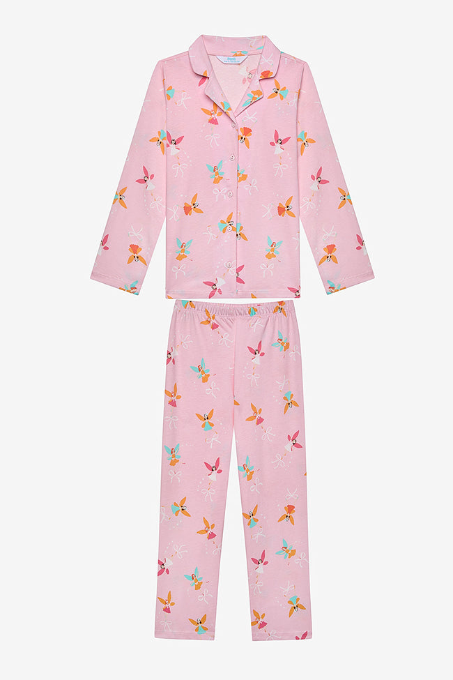 Girl Fairy Shirt Pajama Set Hover Image