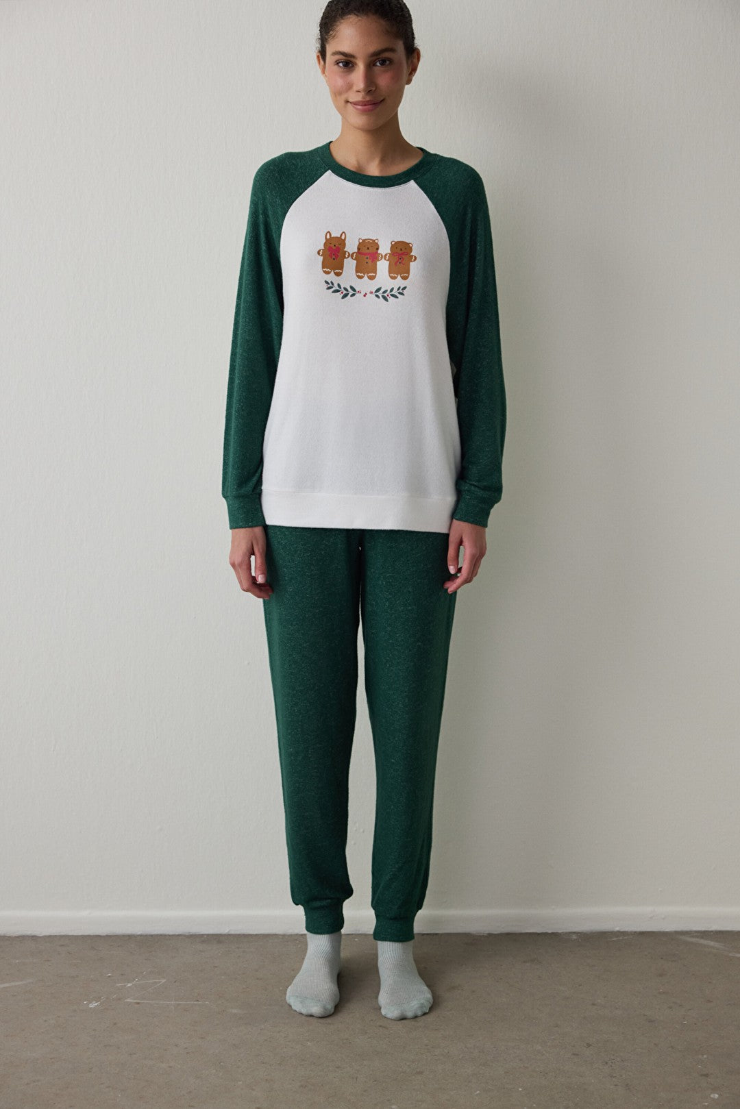Gingerbread Thermal Pajama Top