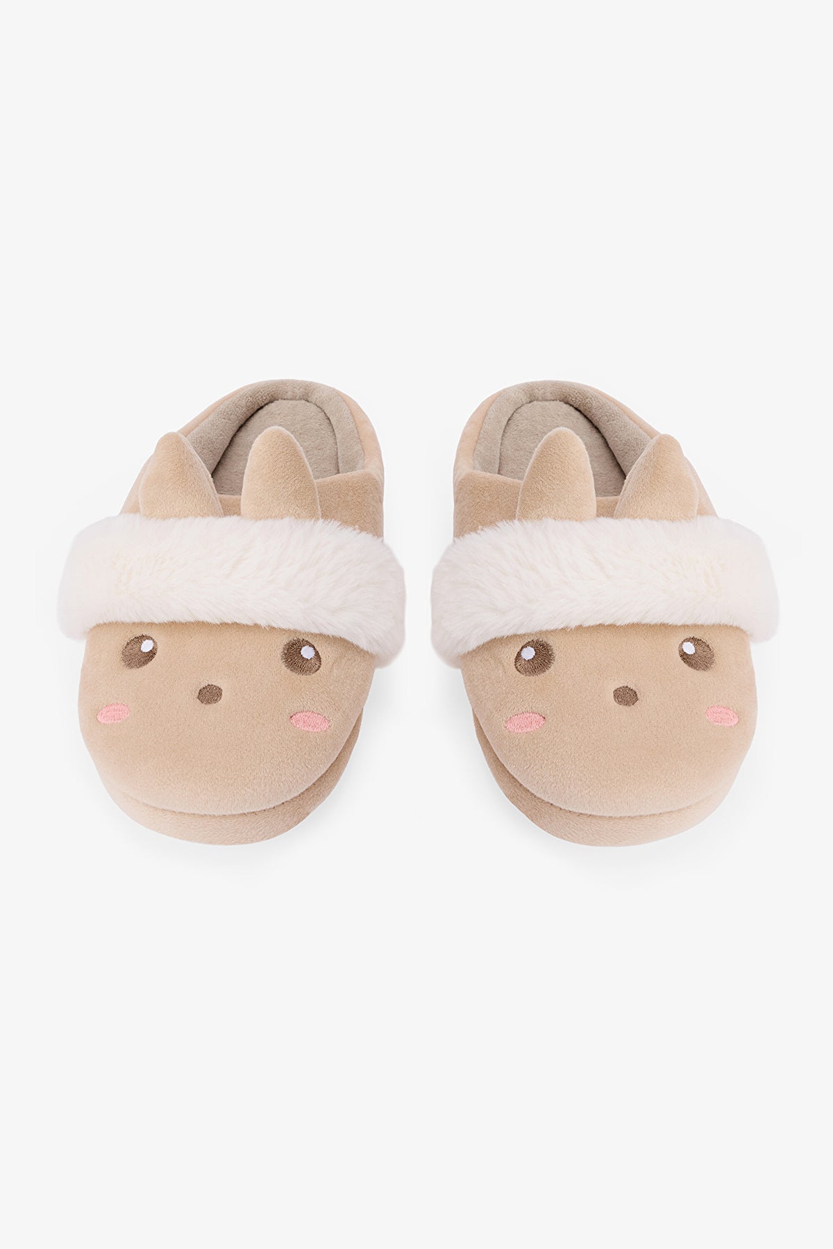 Beige Cute Rabbit Embroidered House Slippers