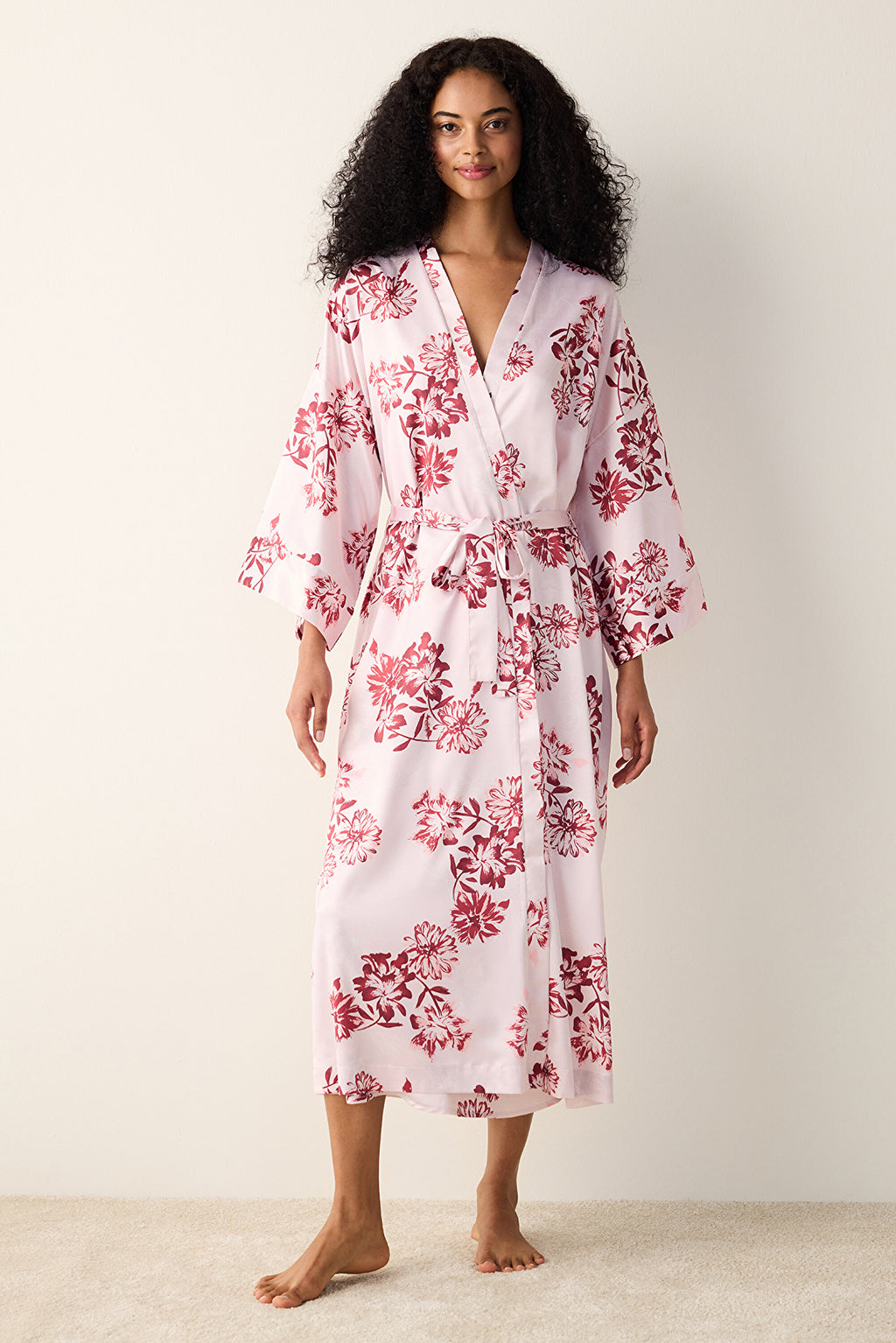 Naya Satin Pink Dressing Gown