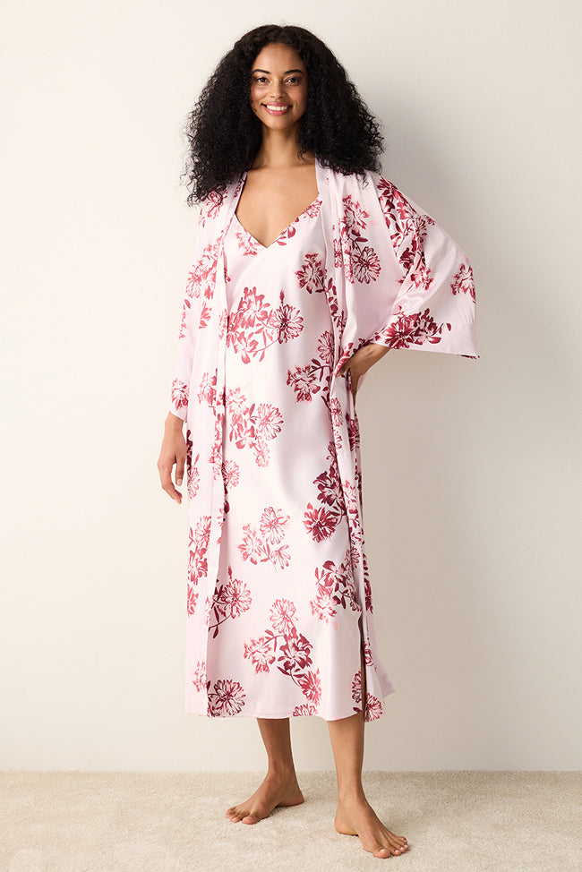 Naya Satin Pink Dressing Gown Main Image