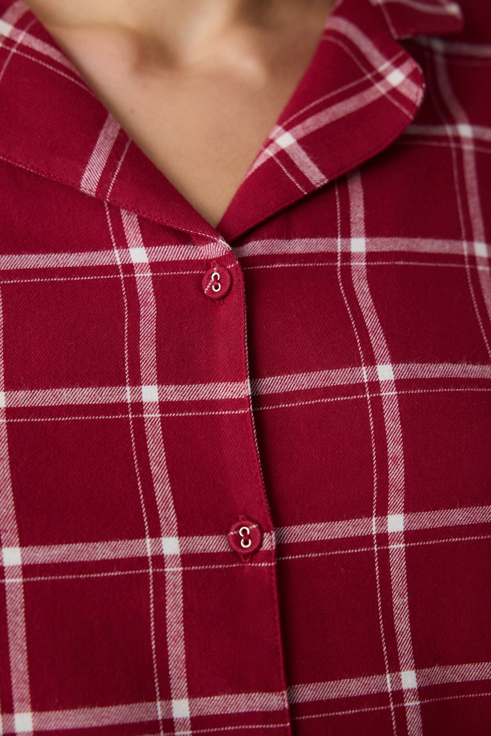 Aria Checked Red Shirt Pants Pajama Set