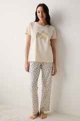 Cuteness Pants Cream Pajama Set