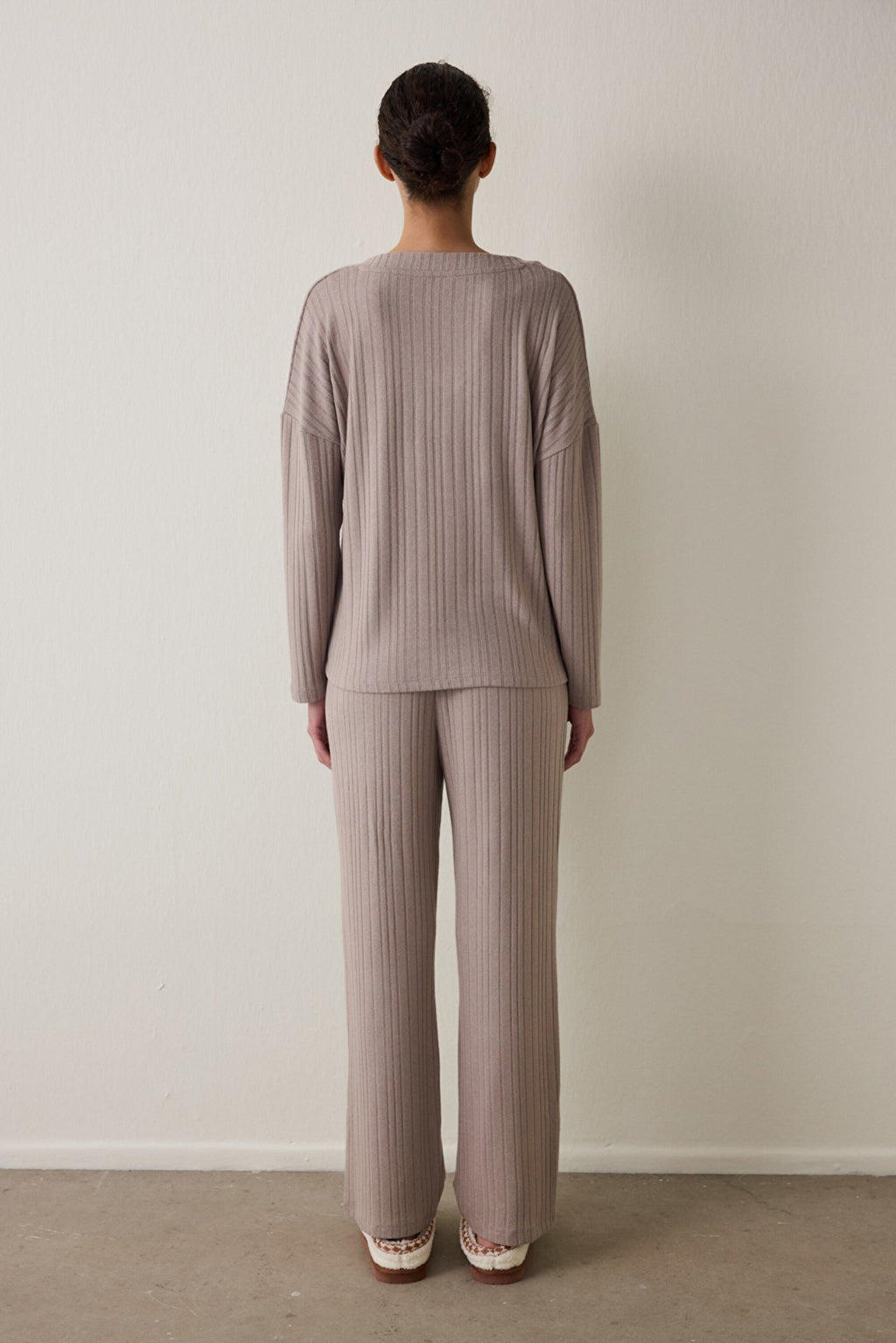 Latte Mocha Soft V-Neck Long Sleeve Pajama Set