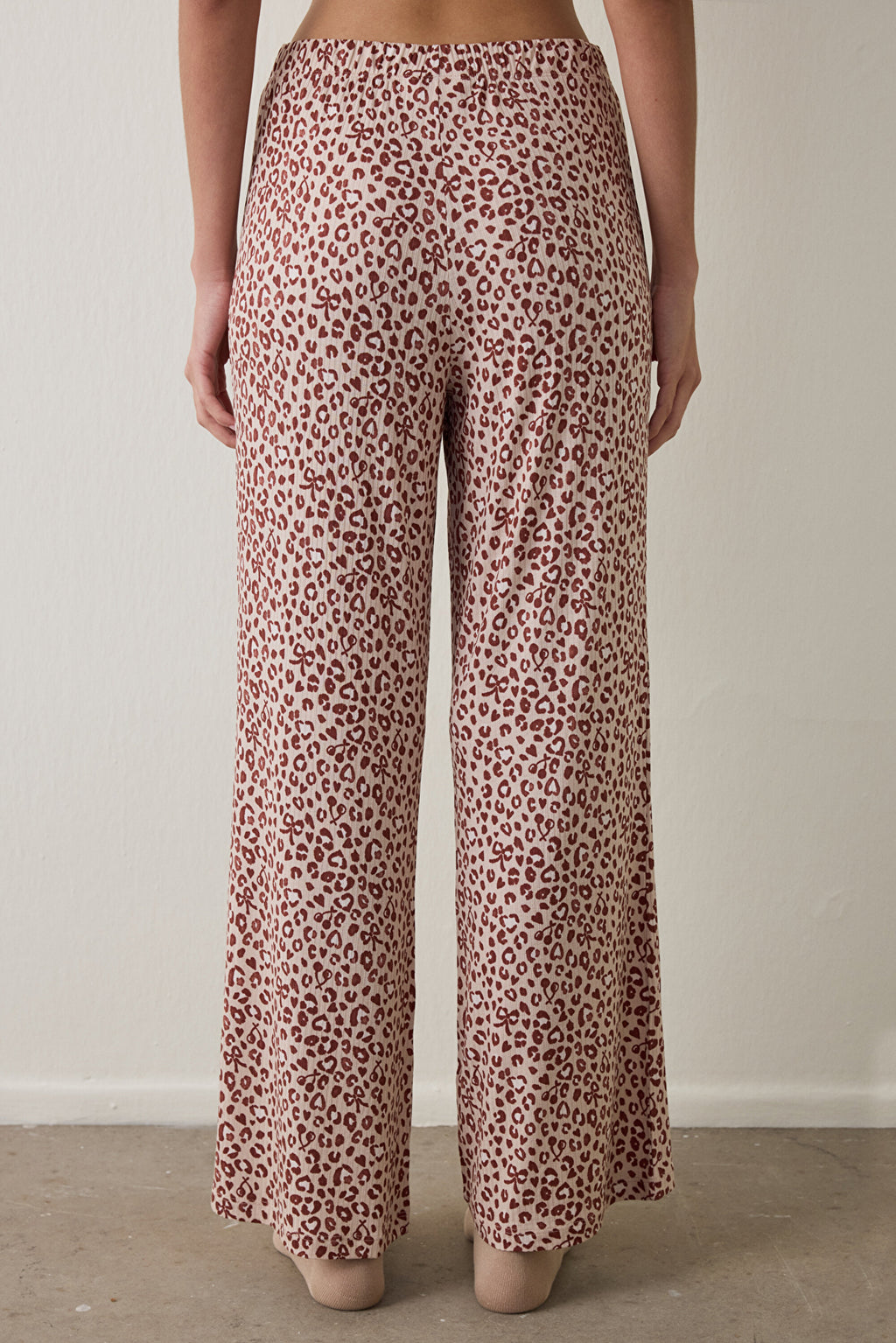 Beige Dreaming Leopard Print Pajama Bottoms