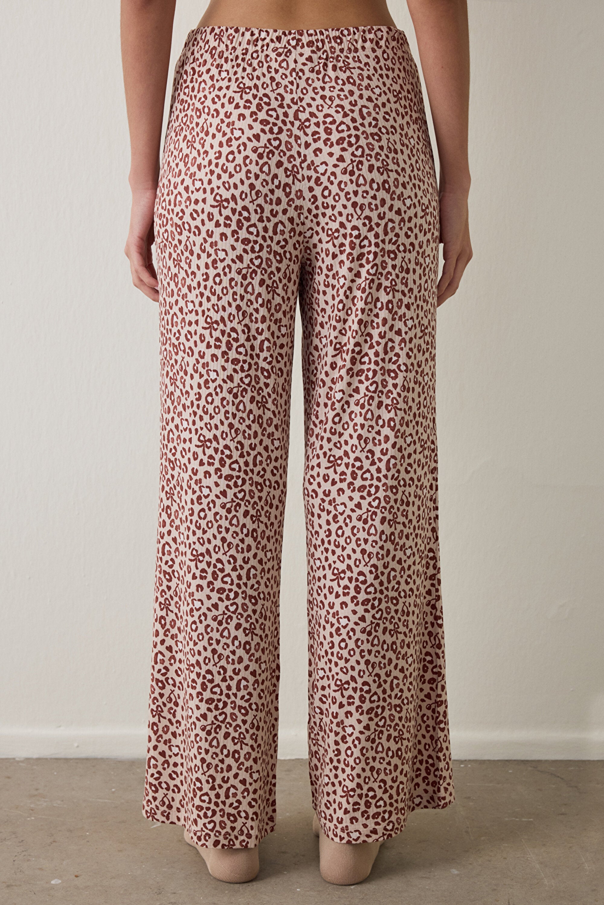 Beige Dreaming Leopard Print Pajama Bottoms