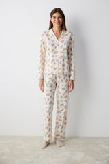 Bearlerina Ecru Shirt Pants Pajama Set