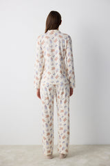 Bearlerina Ecru Shirt Pants Pajama Set