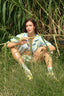 Light Blue Striped Shirt Collar Cotton Long Sleeve Pajama Set - Inspired by Flora