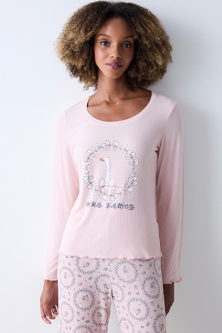 Dream Rosy Dusty Rose Pink T-Shirt Pajama Top