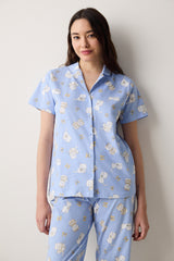 Bowtiful Shirt Pants Light Blue Pajama Set