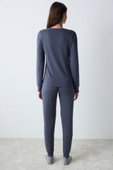 Sleep Mood Thermal Gray Pants Pajama Bottoms