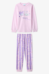 Pink Girls Kuromi Printed Cotton Pajama Set
