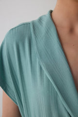 Green Lenna Ribbed V-Neck Maternity Pajama Set