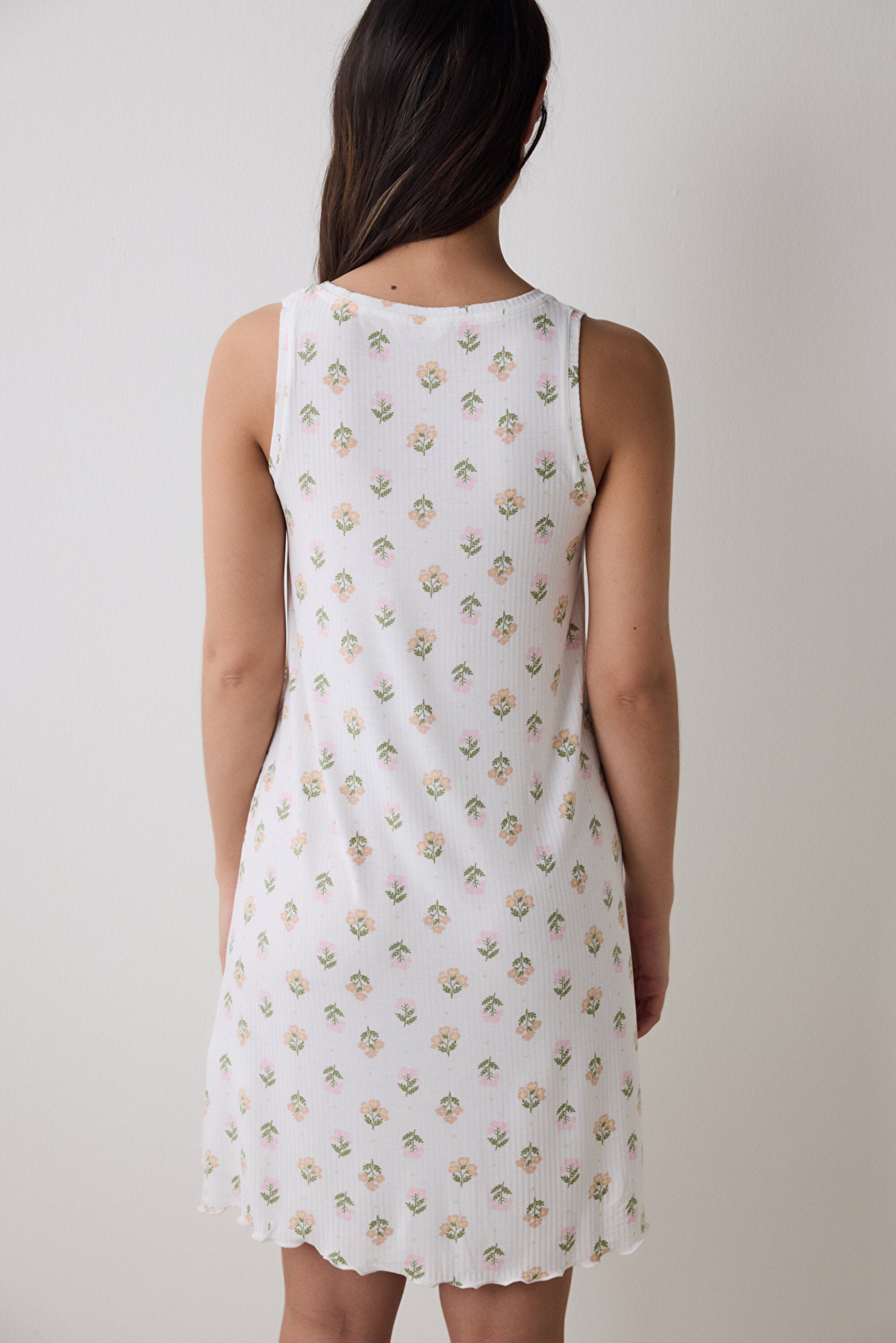 Bloom Printed Light Green Nightgown
