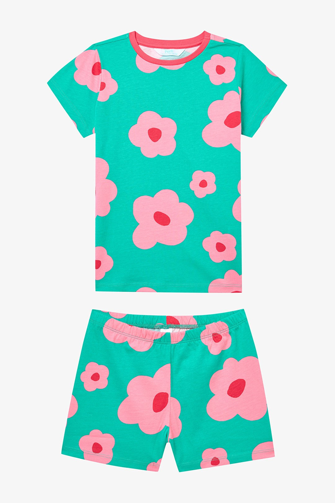 Girls' Flowers Multicolored 2-Piece Pajama Set