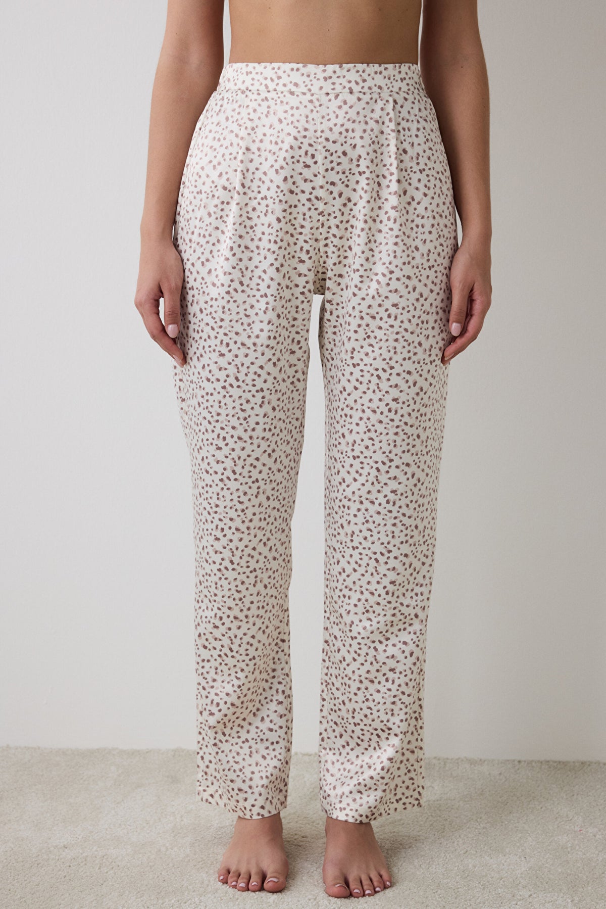 Lilah Satin Ecru Trousers