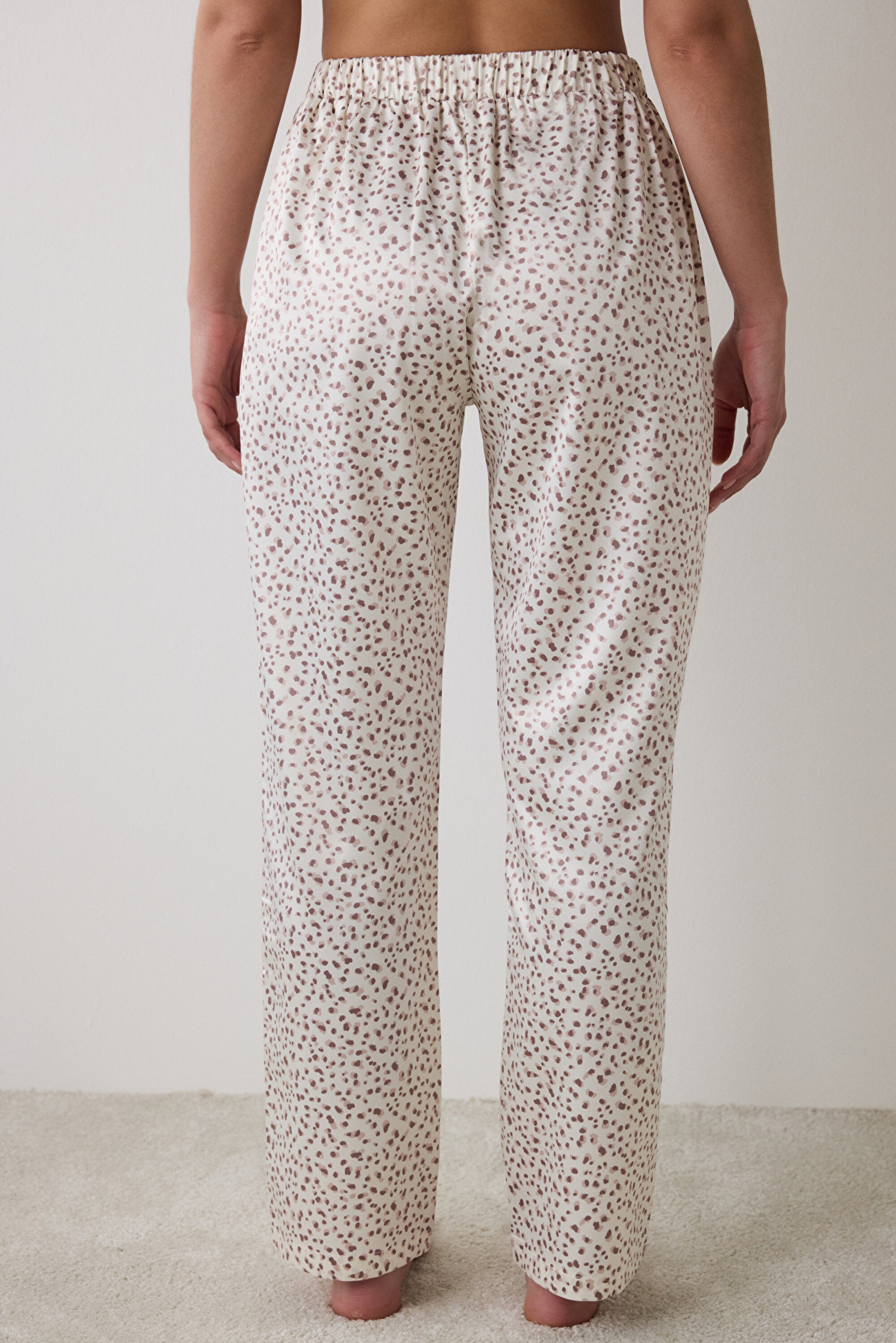 Lilah Satin Ecru Trousers