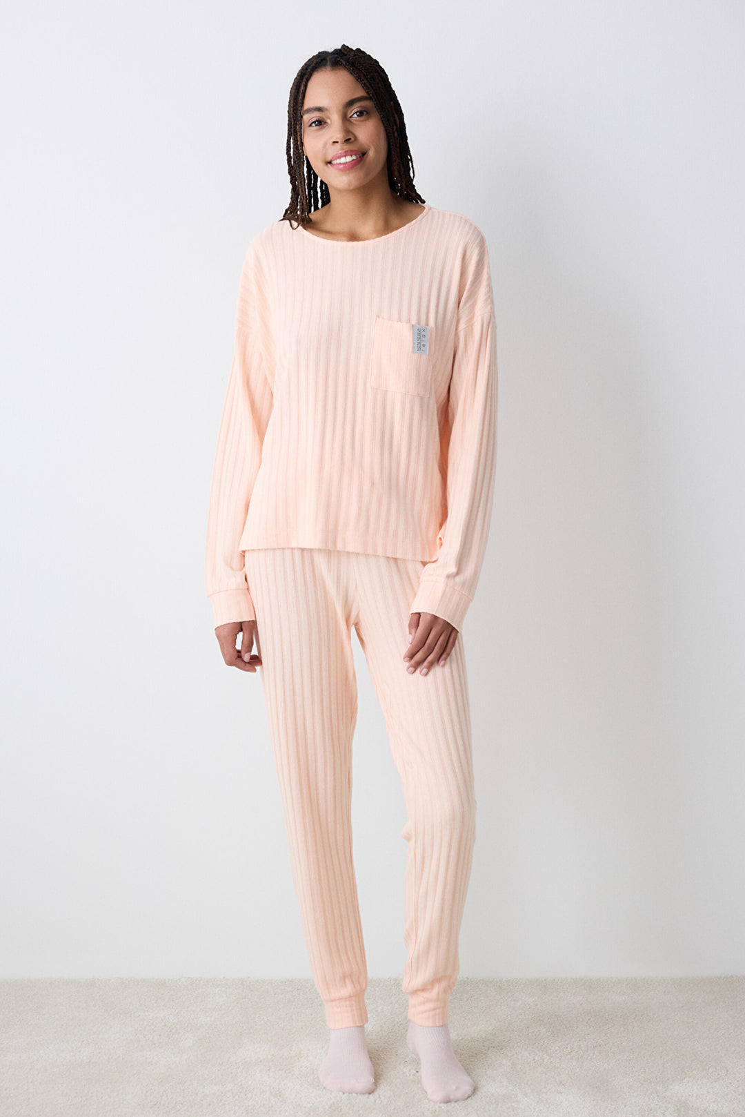 Cozy Rib Pink Trousers