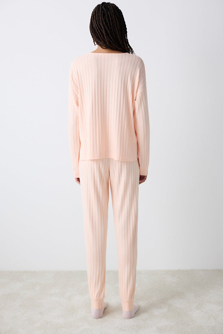 Cozy Rib Pink Trousers