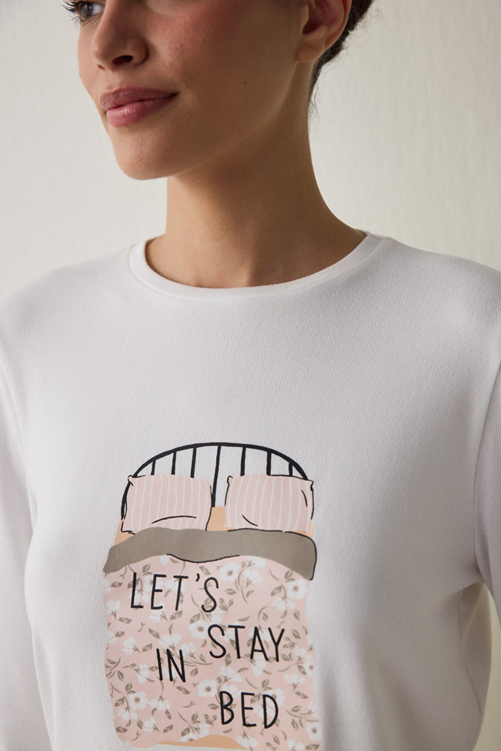 Striped Sleep Time Crew Neck Long Sleeve Pajama Set